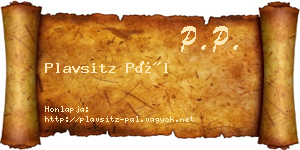 Plavsitz Pál névjegykártya